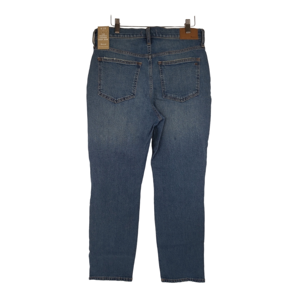 Madewell NWT Perfect Vintage Crop Jean Size 29 Tapered Leg Distressed - Picture 3 of 16